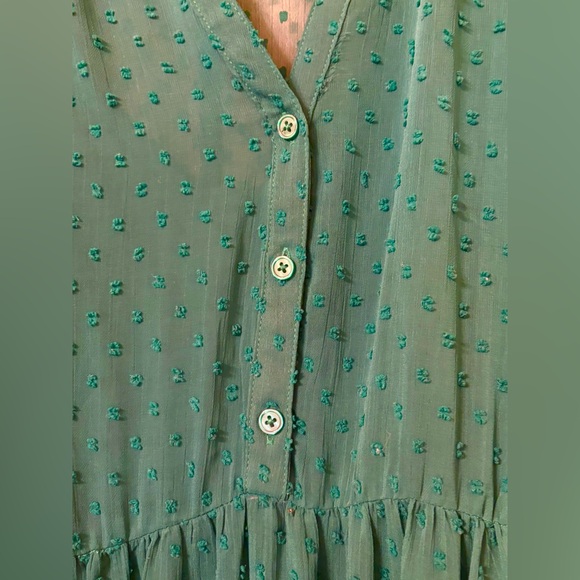 Torrid 4X Kelly Green Peasant Chiffon maxi dress long slip dress layered  24 26 - Picture 5 of 16